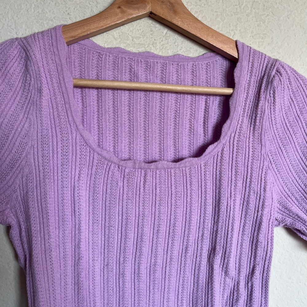 Lavender Ribbed Knit Top - Picture 3 of 3